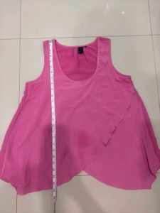 Sleeveless Pink Ruffle Top