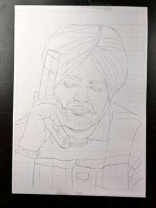 Sidhumoosewala Outline Drawing