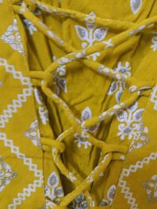 Mustard Embroidered Top