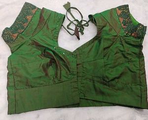 Green color Silk blouse