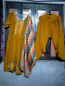 Mustard Kurta Set