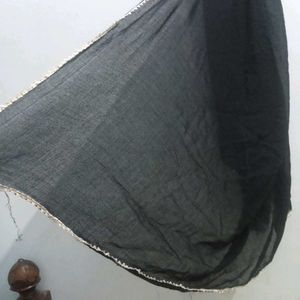 Rayon Black Dupatta With Silver Gotta.
