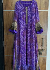 Bandhani Printed Long Stylist Kurti