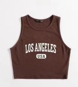 Brown LA Graphic Tank Top