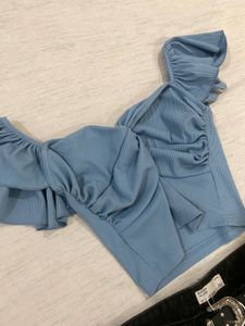 Corset Fit Blue Top
