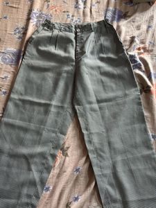 Checkered High-Waisted Trousers