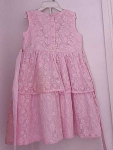 Pink Lace Ruffle Dress