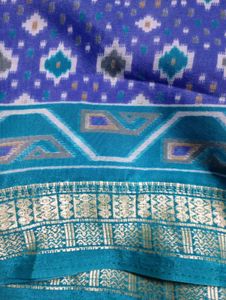 Elegant Blue Printed Saree.without blouse