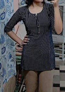 Striped Black Kurti