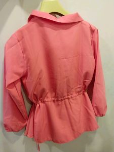 Imported Top, Light Pink With A Chic Collar And Waist. Perfect For Both Formal And Casual Days
