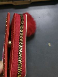 Strawberry Printed Red Wallet