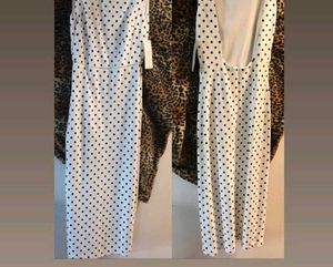 Zara polka dot fitted dress