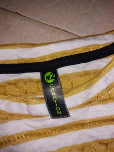 Mustard Colour Striped Crop Top