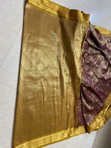 Elegant maroon Silk blend Saree