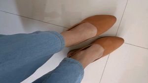 Tan Pointed-Toe Ballet Flats