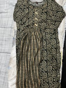 Mehendi Green kurta set ( Size:- S to M)