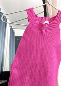 Pink Ribbed Tank Bodysuit