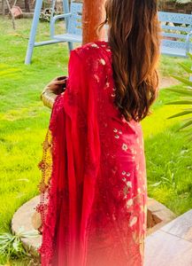 Pakistani Maroon Embroidered Suit