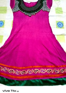 Pink Embroidered Kurta