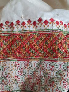 Embroidered White Kurti