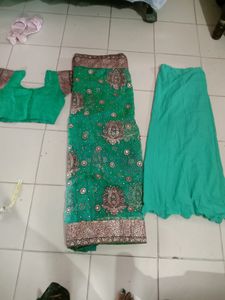 Fully Stitched Saree With Blouse Nd Peticot