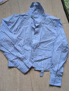 Striped Blue Crop Shirt