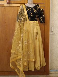 Black And Gold Lehenga