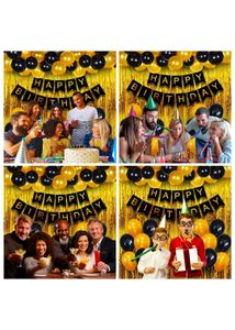 Gold &amp; Black Birthday Party Decoration Set