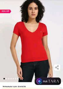 Red Tommy Hilfiger Tee