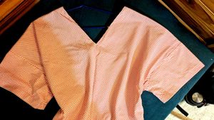 korean Striped V-Neck Top