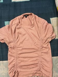Zudio Pink Drawstring Top - Size S