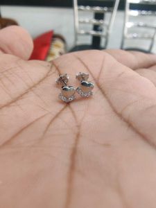 Combo Of 925 Heart&amp; Flower Stud Earrings With