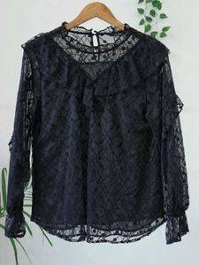 Elegant Black Lace Top
