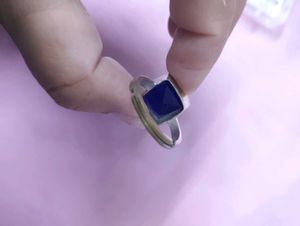 Silver Coated Blue 🔵 Sephier Gemstone 💎 Ring
