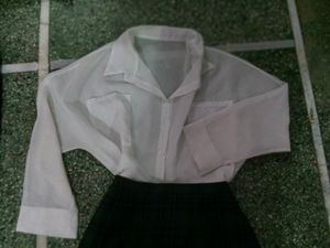 Combo Of White Shirt And Green Check Mini Skirt