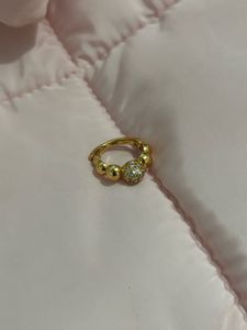 Gold Tone Beaded Earring
