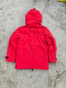 DICKIES RED HODDED PUFFER JACKETS