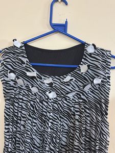 Zebra Print Sleeveless Dress