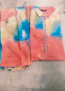 Tie-Dye Pink &amp; White Suit