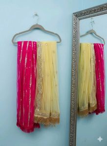 Combo of Pink &amp; Yellow Dupatta