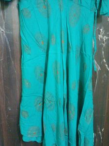 Stylish Turquoise Green High Quality Pure Rayon Go