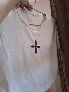 Beige Embroidered Top