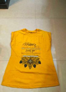 Yellow Graphic Print Tee