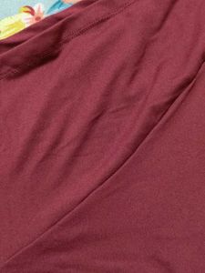 Burgundy One Shoulder Tie Top