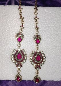 Pink Colour Bridal Set Necklace Jewellery