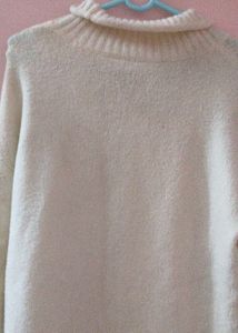 Cream Turtleneck Sweater