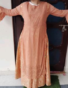 Women Layered Side Lace Flared Gown