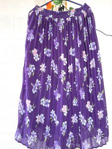 Floral Pleated Maxi Skirt