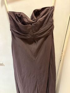 Elegant Brown Strapless Dress