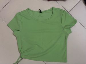 Lime Green Ruched T-Shirt